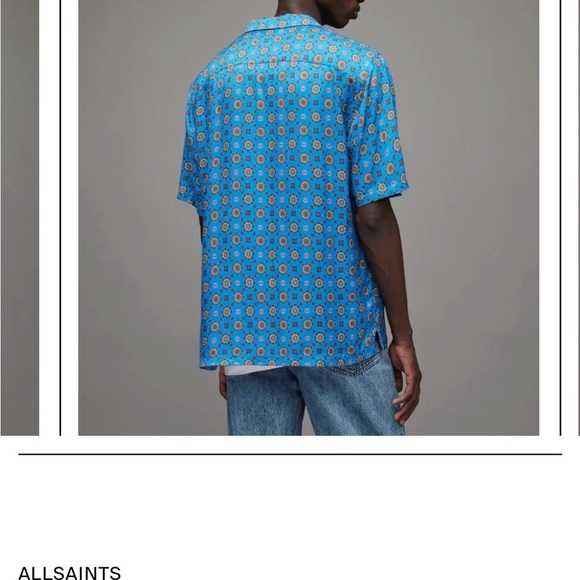 Mens All Saints Underground Relaxed Check Logo Shirt Small - Picture 3 of 4